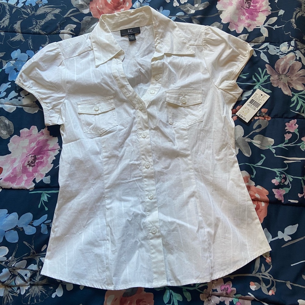 White Collared Blouse